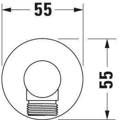 Duravit Wandanschlussbogen, Rosette rund, 55x102mm, UV0630009070