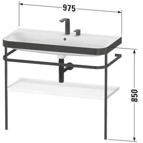 Duravit Happy D.2 Plus c-bonded Set mit Metallkonsole, 975x490mm, (1/5)