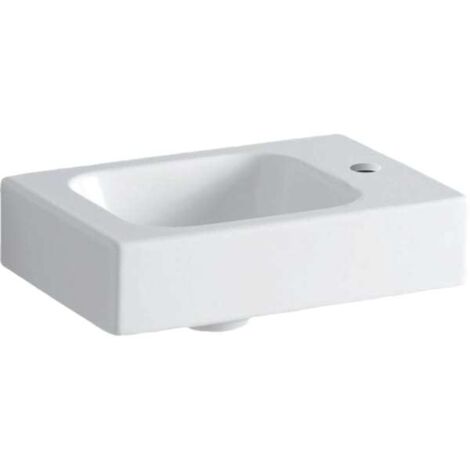 Geberit iCon Handwaschbecken 38x28cm, weiß, mit Hahnloch rechts,