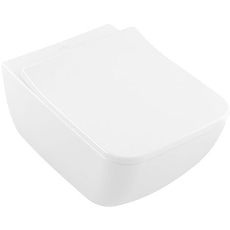 Villeroy & Boch Tiefspül-WC Venticello 375x560x340mm rechteckig wandhängend Abgang waagerecht Direct-Flush, Weiß Alpin