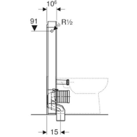 Geberit Monolith Sanitärmodul für Stand-WC, 101cm,