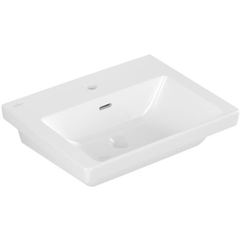 Villeroy & Boch Waschbecken Subway 3.0 55 550x440mm rechteckig 1 Hahnloch mit Überlauf Weiß Alpin CeramicPlus