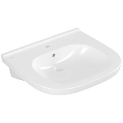 Waschtisch Villeroy & Boch ViCare mit Überlauf, 600 x 550 mm, Hahnloch mittig, weiß - 41196001