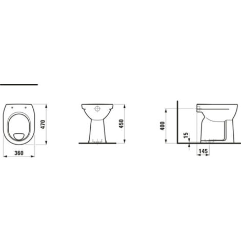 LAUFEN PRO Stand-Flachspül-WC, Abgang senkrecht, 360x470x450mm,