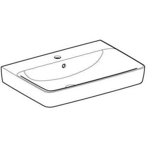 Geberit Renova Plan, Aufsatz-Waschtisch , 70x48 cm, 1 Hahnloch,