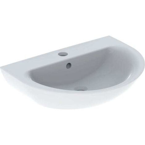 Geberit Renova Waschtisch, 1 Hahnloch, mit Überlauf, Breite: