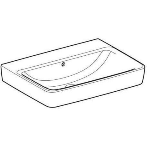 Geberit Renova Plan, Waschtisch, 65x48 cm, ohne Hahnloch, mit