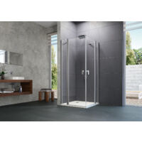HÜPPE Design pure Schwingtür, mit festen Segmenten, Breite: 90cm,
