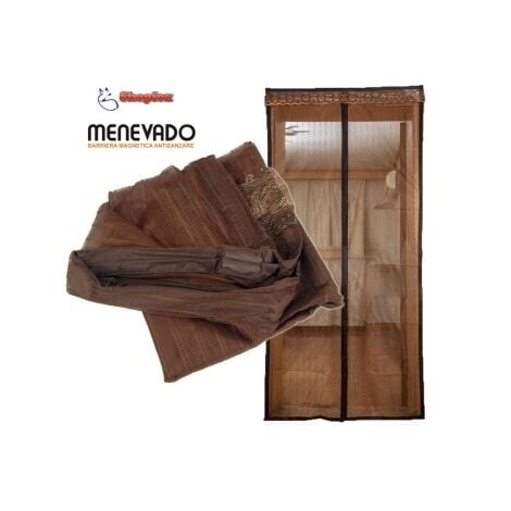 Moustiquaire Porte Magnetique avec accessoires 145x240 cm marron