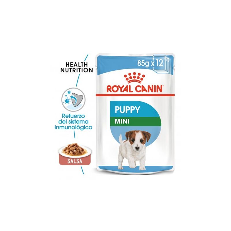 Royal Canin Mini Puppy comida húmeda para cachorro de razas tamaño pequeño Pack 12 x Bolsa de 85 gr