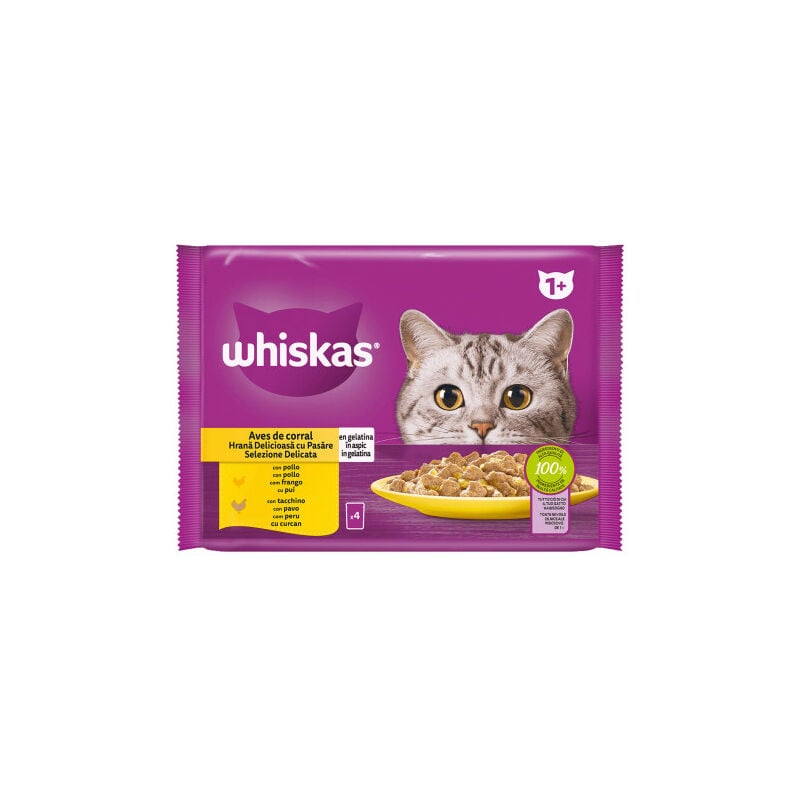 Whiskas Pack selección de aves Pack 4 x bolsa de 100 gr