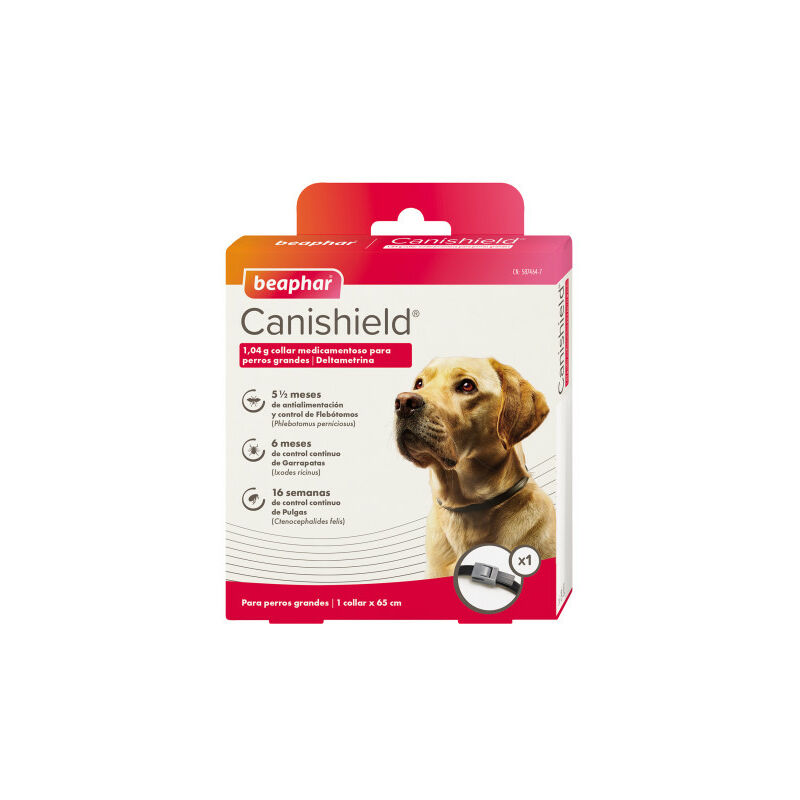 Canishield Collar antiparasitario Triple Protección para Perros 65 cm 2 x Collar 65 cm