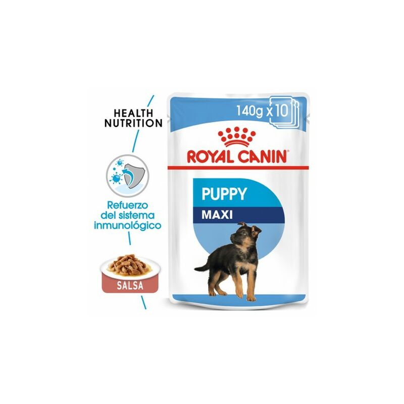 Royal Canin Maxi Puppy comida húmeda para cachorro de razas tamaño grande Pack 10 x Bolsa de 140 gr