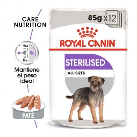 Royal Canin Sterilised comida húmeda para perro adulto esterilizado Pack 12 x Bolsa de 85 gr