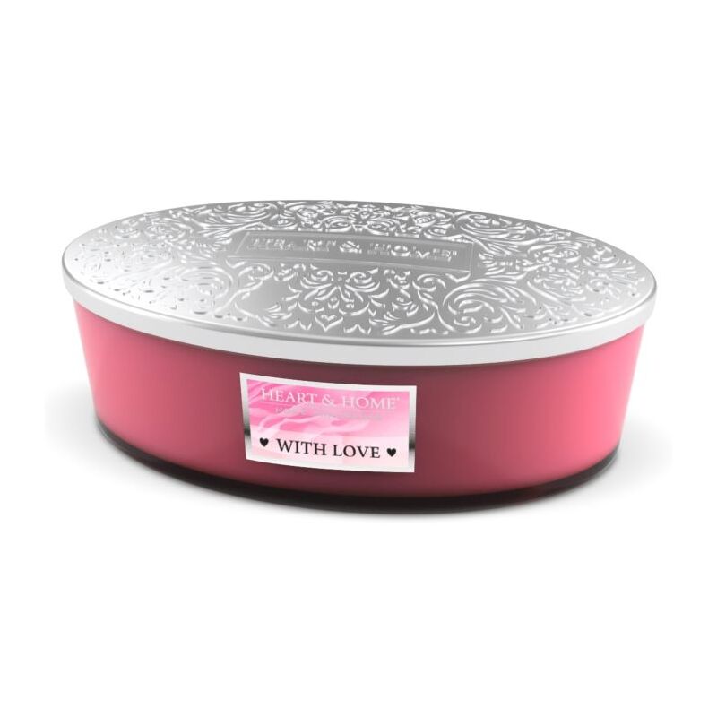 Heart & Home HHEC05 Candela ellipse in cera di soia quattro stoppini With  Love 420g