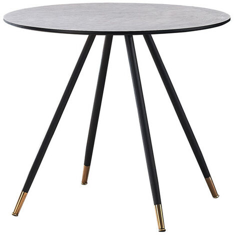 Dorchester Lux Table de Salle à Manger Simple, Pieds en Métal Massif et Plateau en Métal, Gris (1/2)
