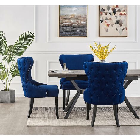 IDMarket - Lot de 6 chaises Mila en Velours Bleu pour Salle à Manger :  : Cuisine et Maison