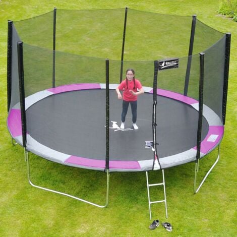 Kangui - Trampoline rond Ø300cm avec filet, échelle, bâche et kit d'ancrage - RALLI 300