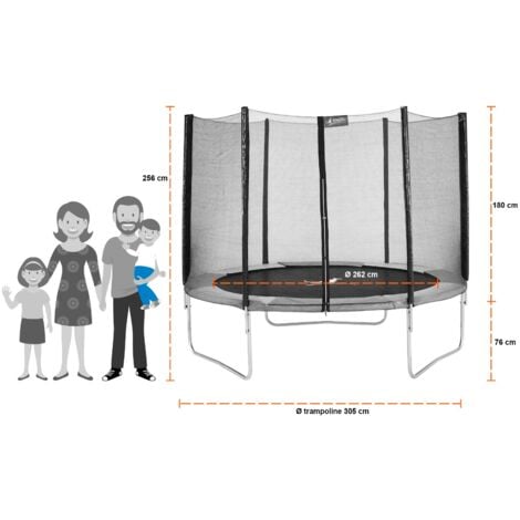 Kangui - Trampoline rond Ø300cm avec filet, échelle, bâche et kit d'ancrage - RALLI 300