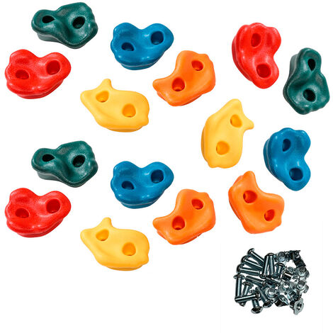CIMOYBAI 12 pcs Prises d'escalade, avec poignées de Maintien Aire de Jeux, Pierres à Grimper Enfants Outdoor, Prises d'escalade Enfants Multicolores, Prises pour Murs d'escalade avec vis de Fixation