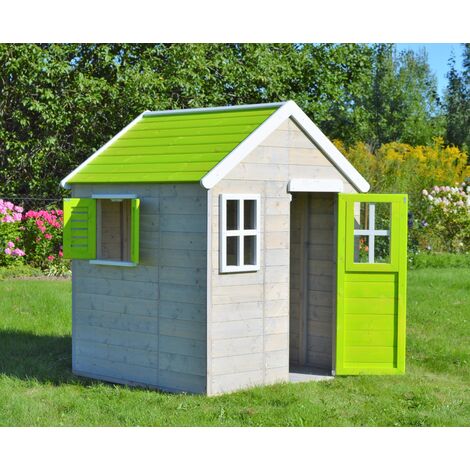 Kangui - Maison de jardin enfant extérieurs avec plateforme, toboggan