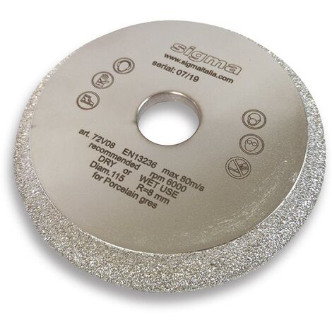 GRINDING WHEELS 72V06S Ø 115 mm RADIUS 6 FOR SIGMA JOLLY EDGE 37A1D 37A1PD
