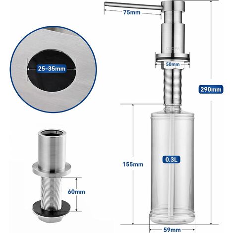 MDesign Double Distributeur De Savon – Pousse-mousse Amovible En Verre Et Acier Pour Salle De