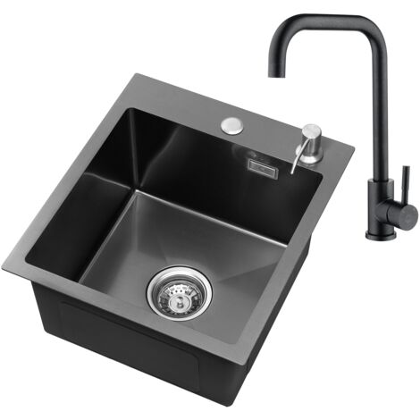 Cecipa® Evier cuisine carré 50*45CM Cuisine lavabo évier inox 1