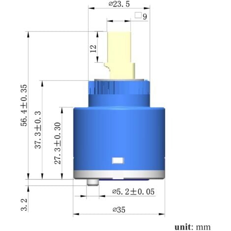 CECIPA Cartouche de robinet en Céramique pour Mitigeur Valve Remplacement 35MM