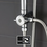 Cecipa Colonne De Douche Sans Robinet Barre De Douche Avec Pomme De Douche Ronde 22 Cm