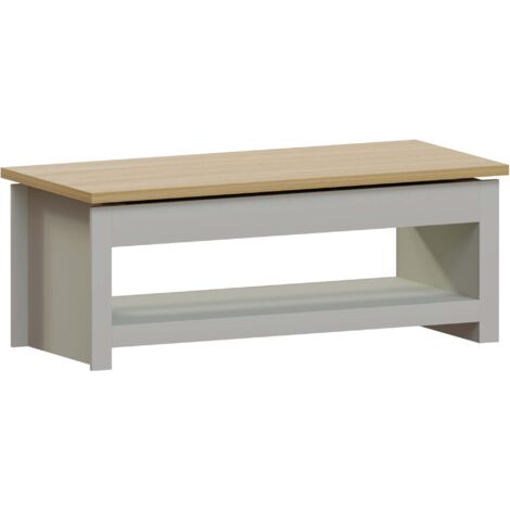 Arlington Table Basse avec Plateau Coulissant et Étagère Meuble de Salon, Gris (1/5)