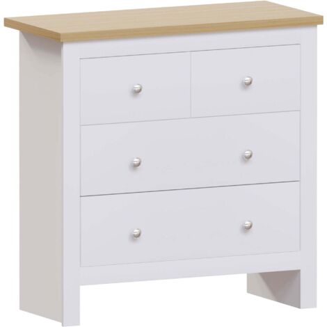 Arlington Commode 4 tiroirs pour chambre meuble de rangement pratique et moderne, Blanc (1/5)