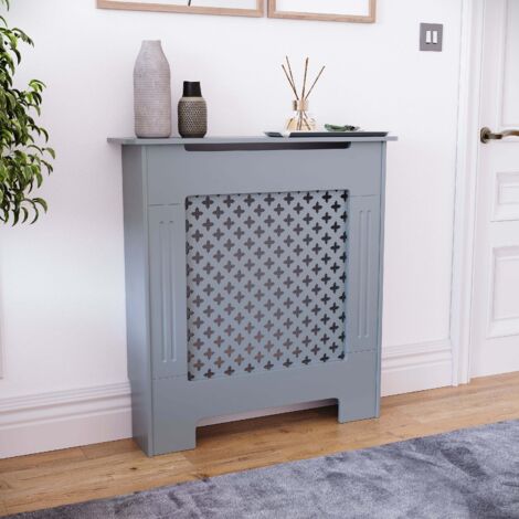 Home Discount – Cache-radiateur Oxford classique gris foncé – H 82 x L 78 x P 19 cm – MDF avec finition thermolaquée – Circulation optimale de la chaleur (1/5)