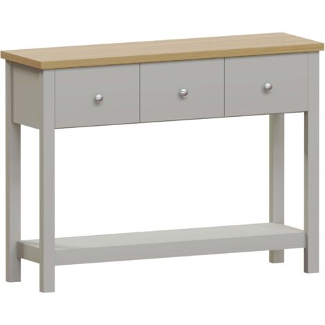 Arlington Table Console avec 3 Tiroirs et Étagère Meuble d’Entrée Table d’Appoint, Gris (1/5)