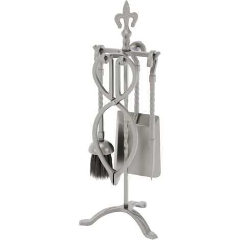 Home Discount – Ensemble de 5 accessoires pour cheminée – Pelle en fer avec finition époxy – Dimensions H 53 x L 17 x P 17 cm – Design élégant (1/4)