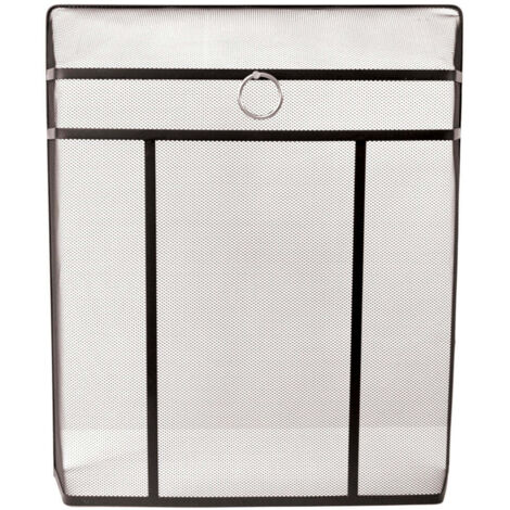 Home Discount – Pare-feu cheminée acier 28 pouces H 71 x L 60 x P 18 cm – Finition peinture époxy – Anneau chromé – Livré assemblé (1/4)