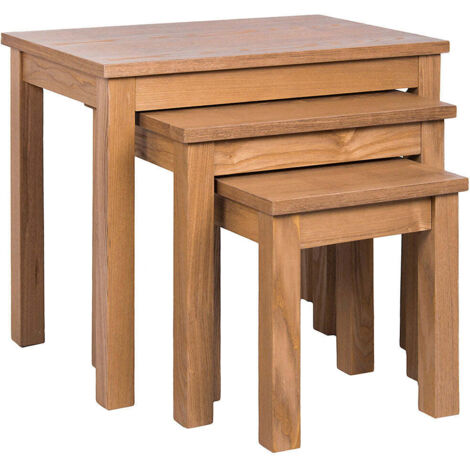 Yorkshire Ensemble de 3 Tables Gigognes en MDF Table Basse Meuble de Salon, Gris (1/5)