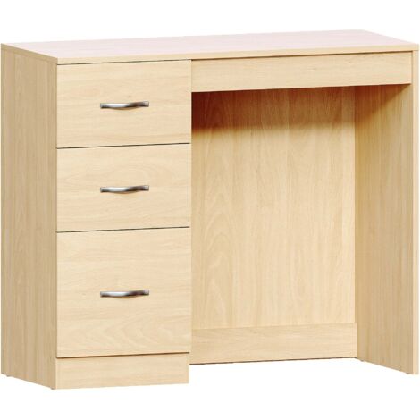 Riano Coiffeuse avec 3 Tiroirs Bureau de Maquillage Meuble de Chambre H 79 x L 93 x P 38 cm, Pin (1/5)
