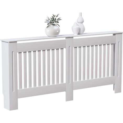 Home Discount – Cache-radiateur moderne en MDF blanc – Dimensions H 82 x L 172 x P 19 cm – Circulation optimale de chaleur – Finition peinture thermolaquée
