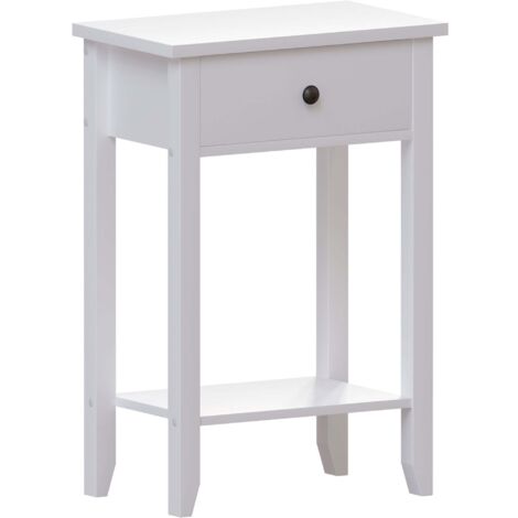 Windsor Table Console avec 1 Tiroir et Étagère en MDF Meuble d’Entrée Table d’Appoint, Blanc (1/5)