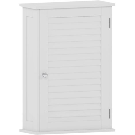 Liano Armoire de Salle de Bain Murale à 1 Porte H 57 x L 39 x P 17 cm, Blanc (1/5)
