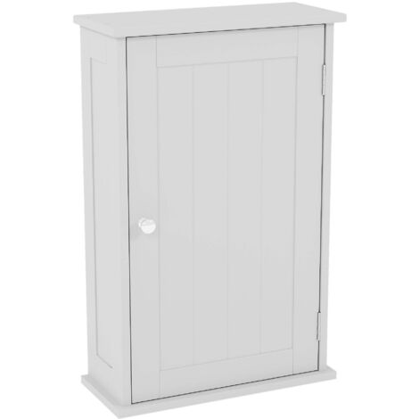 Priano Armoire de Salle de Bain Murale à 1 Porte H 50 x L 30 x P 14 cm, Blanc (1/5)