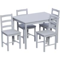 Yorkshire Ensemble Table à Manger 4 Places avec Chaises Meuble de Cuisine Set de 4, Gris