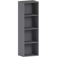 Oxford Bibliothèque Cube 4 Niveaux Meuble de Rangement Étagère H 106 x L 32 x P 24 cm, Gris