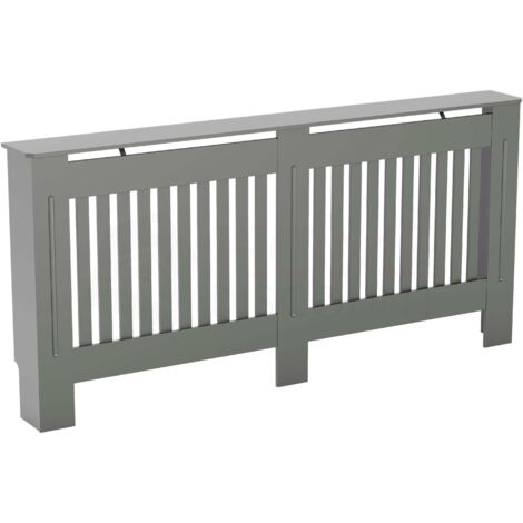 Chelsea Heizkörperverkleidung MDF Moderner Schrank Slatted Grill, Grau, Extra-Groß