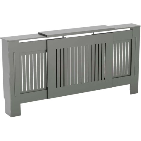 Chelsea Heizkörperverkleidung MDF Moderner Schrank Slatted Grill, Grau, Verstellbar