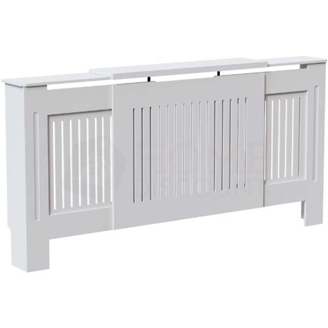 Chelsea Heizkörperverkleidung MDF Moderner Schrank Slatted Grill, Weiß, Verstellbar