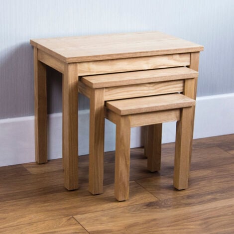 Oakridge Nest of Tables Set of 3 MDF Wood Coffee Side End Table