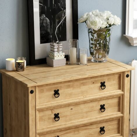 Corona 4 Drawer Chest of Drawer Rustic Solid Pine Bedroom Storage Furniture