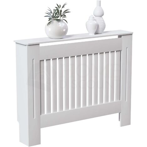 Chelsea Heizkörperverkleidung MDF Moderner Schrank Slatted Grill, Weiß, Mittel
